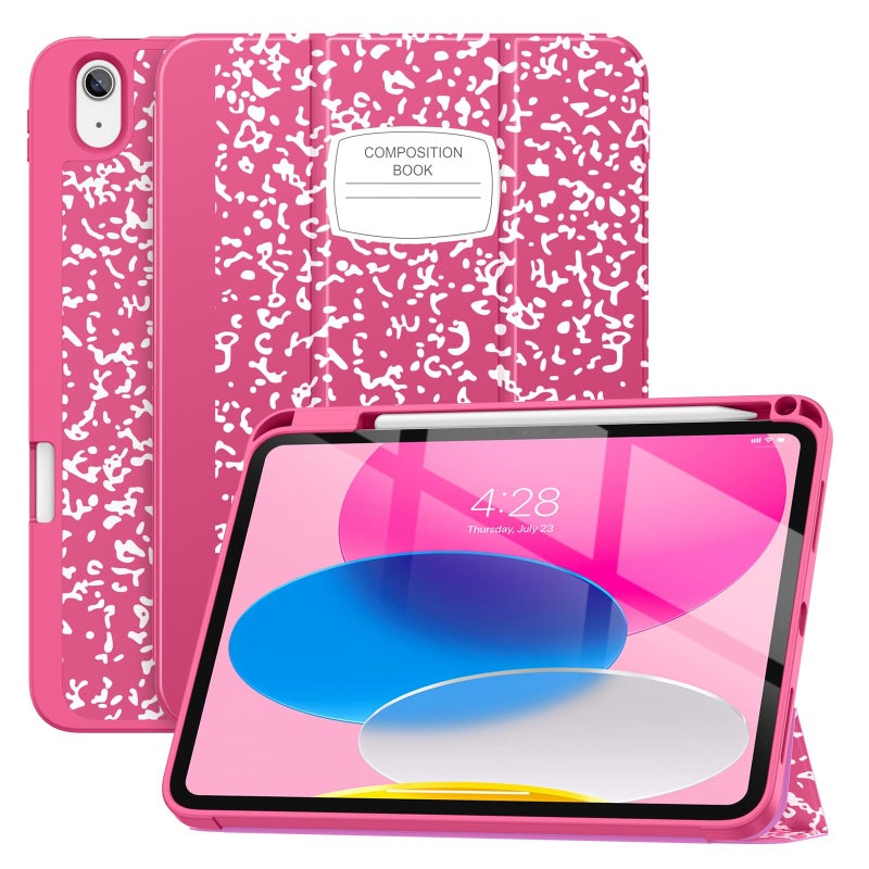 Soke Case for iPad A16 11th Generation 2025 11inch iPad 10th Generation 109 Inch 2022 with Pencil Holder Shockproof Auto SleepWake Soft Back for iPad 11109 Cover Book HotPink