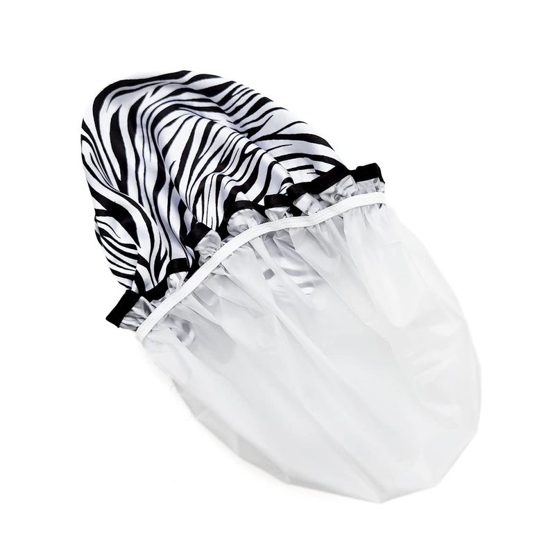 HOMESJUN Shower Cap, 3 Packs Waterproof Reusable Bath Caps for Women Hair, Double Layers Elastic Shower Hat Hair Protection - Image 5