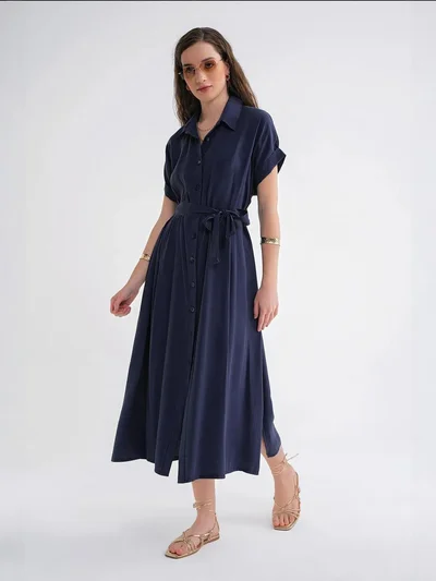 MixRay Mixray Belted Shirt Dress
