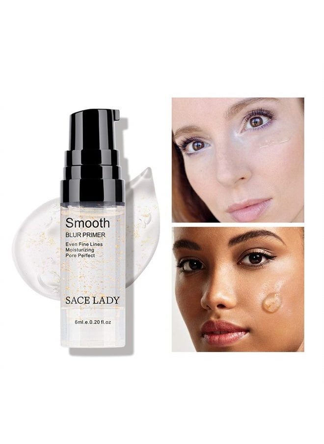 SACE LADY - 3Pcs Face Makeup Primer Set, Big Pores Minimizer Perfect Cover, Matte Blur Pore Eraser Filler, Smooth Fine Lines Wrikles, Makeup Base Foundation Primer Gold Foil Infused (6ml/0.2Fl Oz,Pack of 3) - Image 1