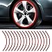 LHDOS 16PCS 1719 Reflective Wheel Rim Stripe Decal Sticker Universal Night Safety Tape Reflective Stickers Waterproof Tire Rim Decoration Stripe Decals for Motorcycle Car Bicycle Red - Image 2