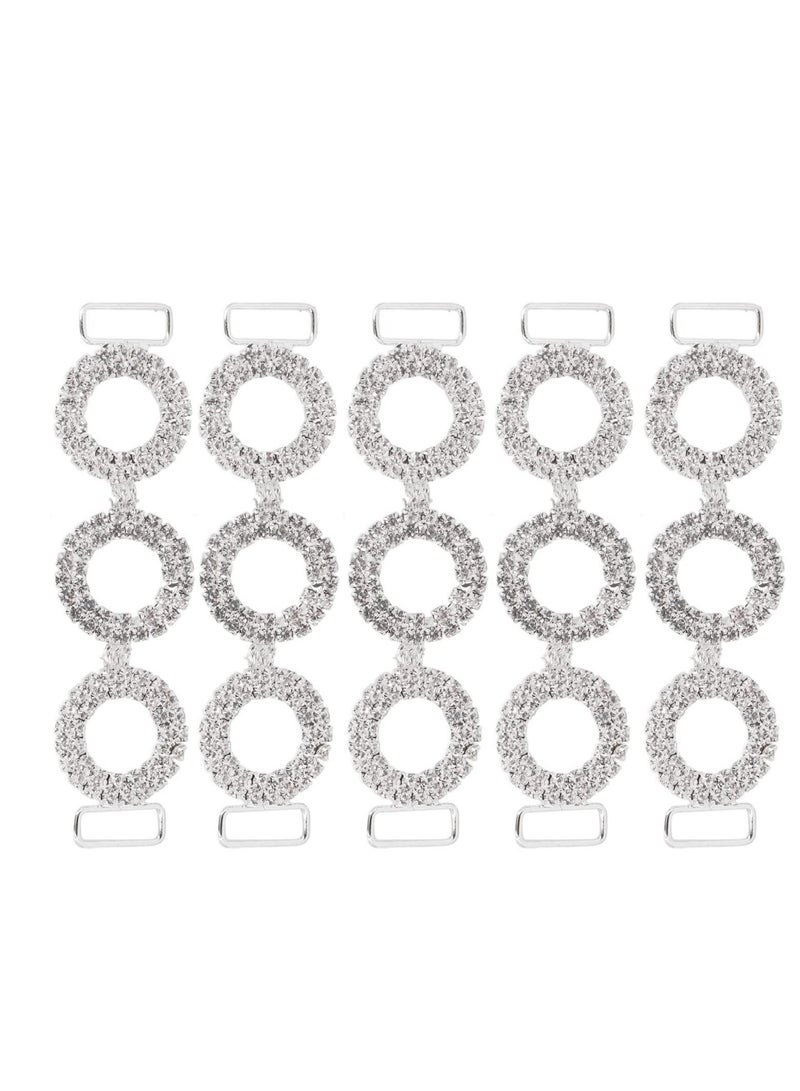 Excefore Crafts Cup Chain Connector with Loop Crystal Rhinestone, 5pcs Bikini Connectors Buckle Metal Chain for Swimming Wear Bikini Decoration - Image 1