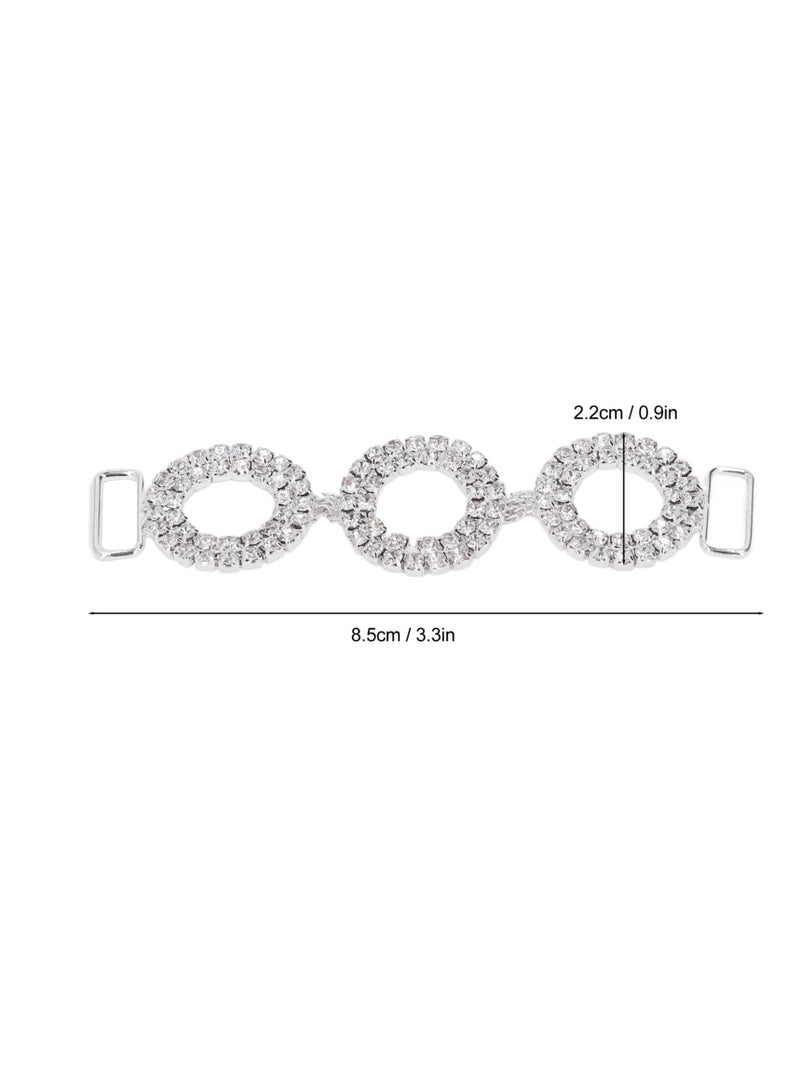 Excefore Crafts Cup Chain Connector with Loop Crystal Rhinestone, 5pcs Bikini Connectors Buckle Metal Chain for Swimming Wear Bikini Decoration - Image 5