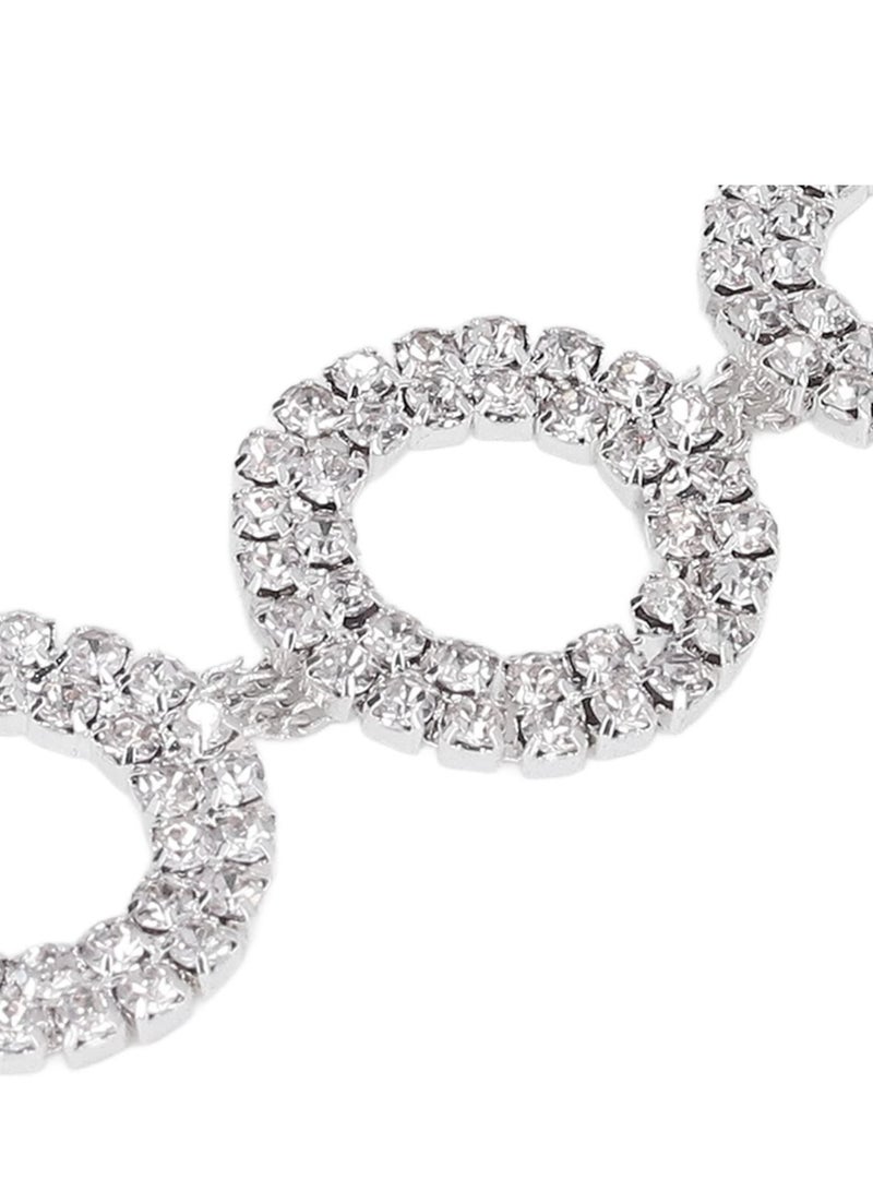 Excefore Crafts Cup Chain Connector with Loop Crystal Rhinestone, 5pcs Bikini Connectors Buckle Metal Chain for Swimming Wear Bikini Decoration - Image 2