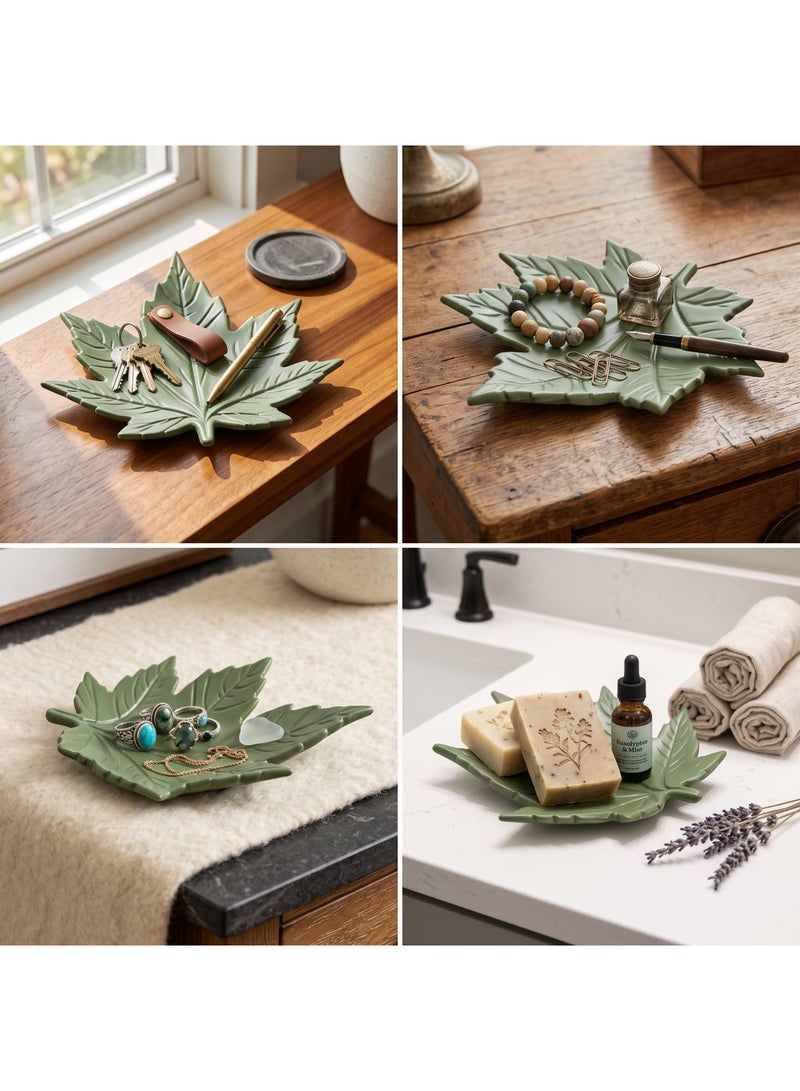 Decorative Leaf Organizer Bowl – Modern Design, Multipurpose Centerpiece, Rings, Keys, Watches & Accessories for Living Room, Dining Table, Kitchen & Office - Image 2