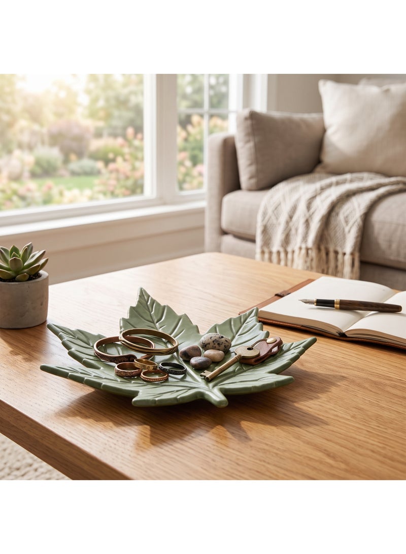 Decorative Leaf Organizer Bowl – Modern Design, Multipurpose Centerpiece, Rings, Keys, Watches & Accessories for Living Room, Dining Table, Kitchen & Office - Image 4