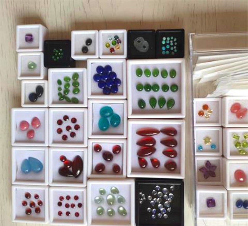 Ssanvi Gemstone Box Jewelry Box For Display Gem Stone & Diamond Stone Display Coin storage and Display Box Top Glass (Size - 3 x 3 Cm White) (100) - Image 3