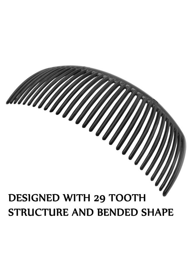 SourceTon 6 عبوات من أمشاط الشعر الجانبية البلاستيكية من Sourceton مع 29 سنًا ومشط شعر لتصفيف الشعر الناعم للنساء باللون الأسود - Image 4
