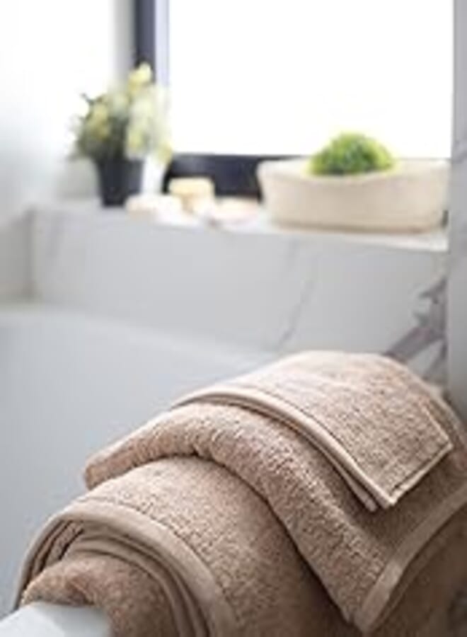 More cottons مناشف قطنية سادة (100% قطن) (قهوة، 70×140) 