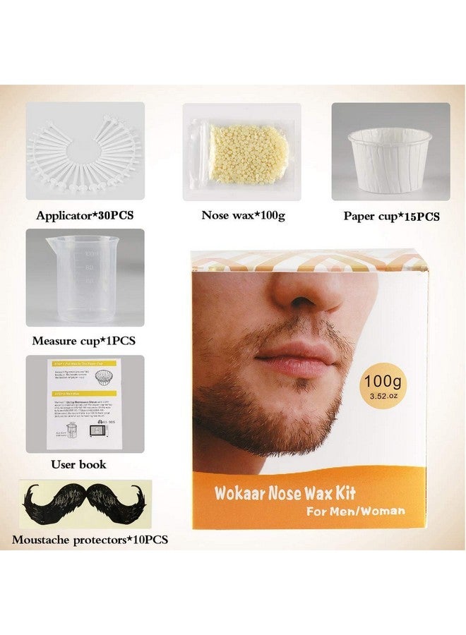 Wokaar Nose Wax Kit, 100 g Wax, 30 Applicators, 15-20 Uses. Nose & Ear Hair Removal for Men and Women- Safe, Easy, Quick & Painless Hair Remover - Image 3