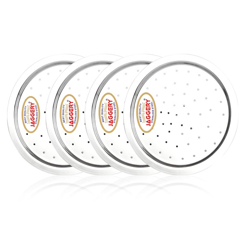 JAGGERY Stainless Steel Cover Lid with Holes| Steel Cover Lids For Utensils |Dia-18cm, 19.5cm, 21cm, 22.5cm| Steel Cover Hole Chiba for Tope, Kadhai, Pan, Pots, Set of 4 - Image 3