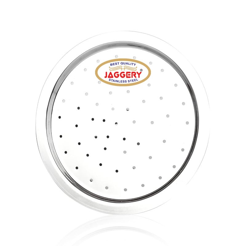 JAGGERY Stainless Steel Cover Lid with Holes| Steel Cover Lids For Utensils |Dia-18cm, 19.5cm, 21cm, 22.5cm| Steel Cover Hole Chiba for Tope, Kadhai, Pan, Pots, Set of 4 - Image 2
