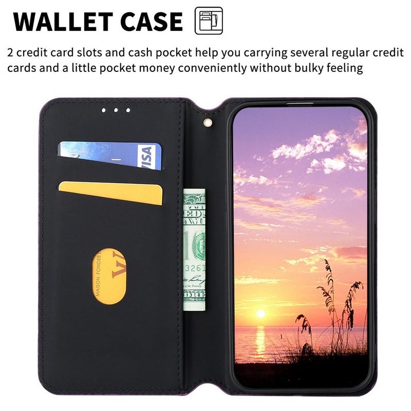 HuHa Case Cover For vivo S16 / S16 Pro / V27 Pro Cubic Grid Texture Flip Leather Phone Case(Purple) - Image 4