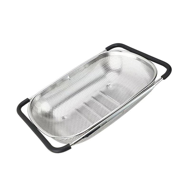 Onprix Stainless Steel Over The Sink Colander Strainer Basket Mesh Kitchen Strainer with Extendable Rubber Grip Handles Great for Washing Fruits and Vegetables - Image 3