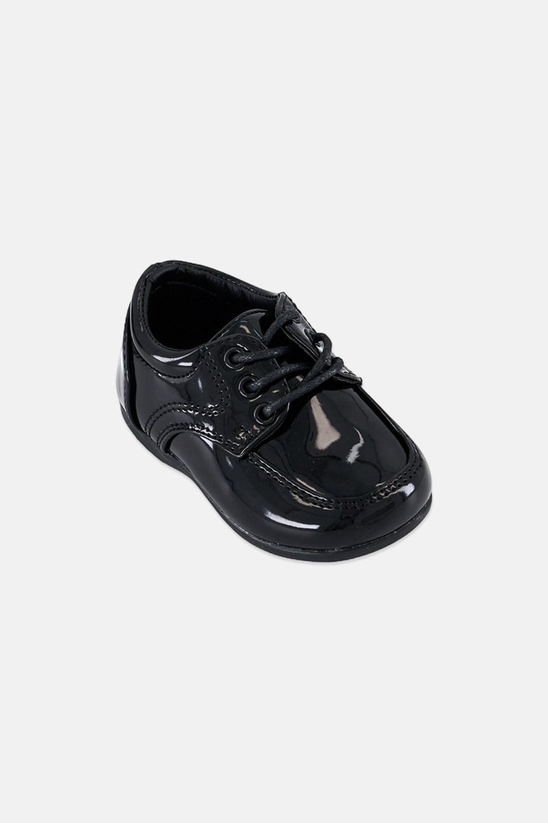 Josmo Toddlers Boy Lace Up Formal Shoes, Black  - Image 1