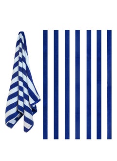 LuxHome 100% Cotton Beach Towel - Royal Blue and White Stripe, Soft, Absorbent, Lightweight, Quick-Drying Towel for Beach, Pool, Travel, and Outdoor Use, 36" x 72"  - Image 2