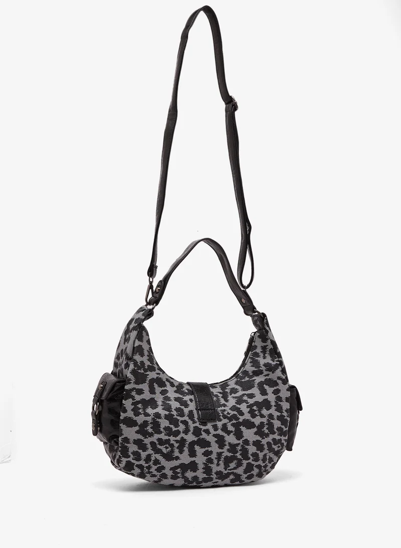 Ginger Animal Print Buckle Detail Handbag