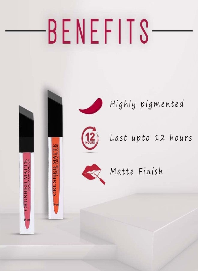 Million Colors Liquid Lipsticks for Women Crushed Matte Lipstick Liquid Waterproof, Smudge Proof, Highly Pigmented, Transfer Proof, Long Stay Upto 12 Hrs (04 ml, Milan 20) - Image 4