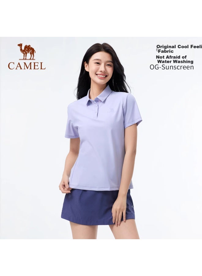 Camel Outdoor Quick-Dry T-Shirt Short Sleeve Turn-Down Collar Ice-Cool Wrinkle-Resistant Breathable Sweat-Absorbing Sports Sunscreen Top A25Bz01059 - Image 1