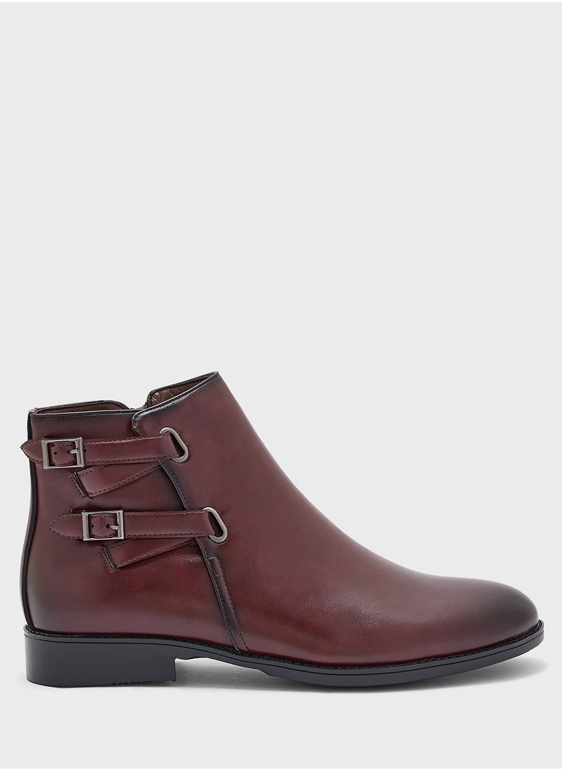 Robert Wood Buckle Detail Formal Pull On Boots  - Image 1