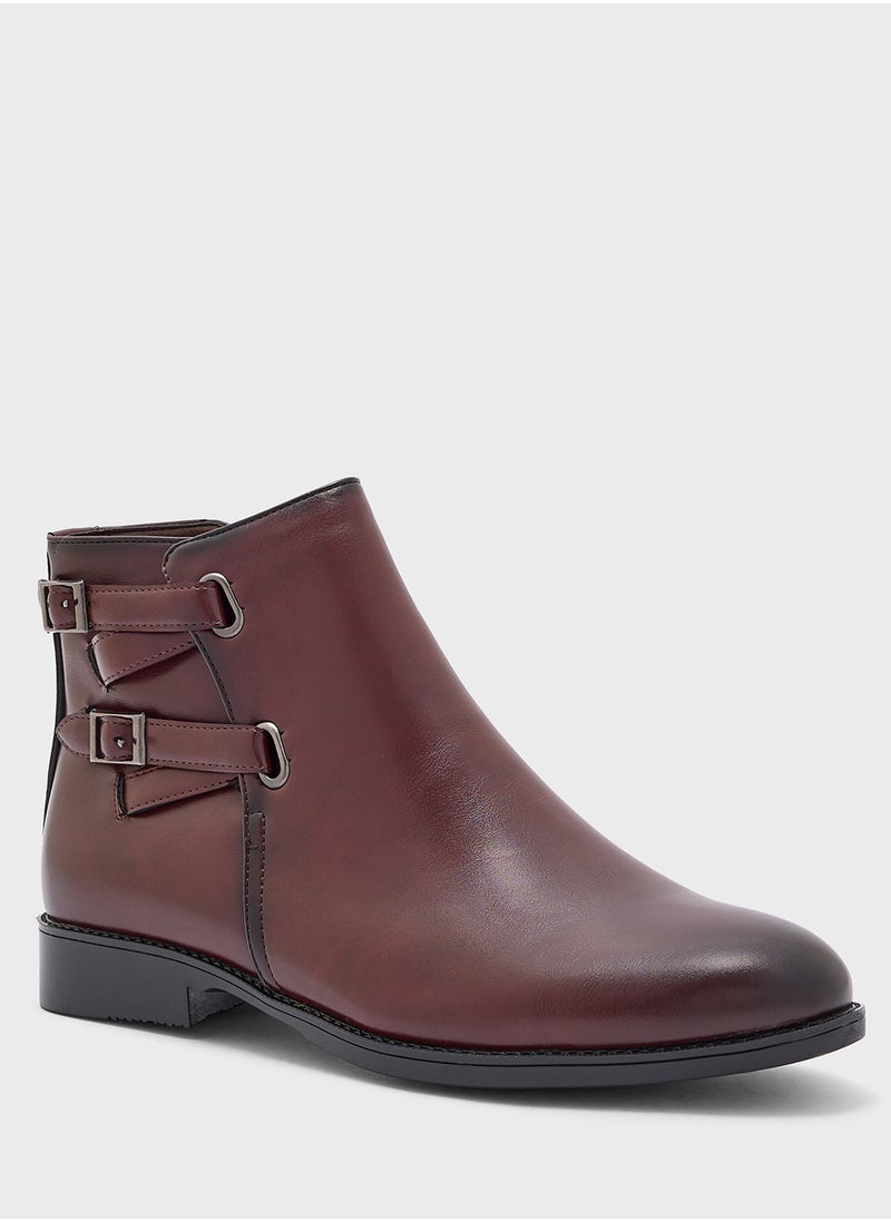 Robert Wood Buckle Detail Formal Pull On Boots  - Image 2