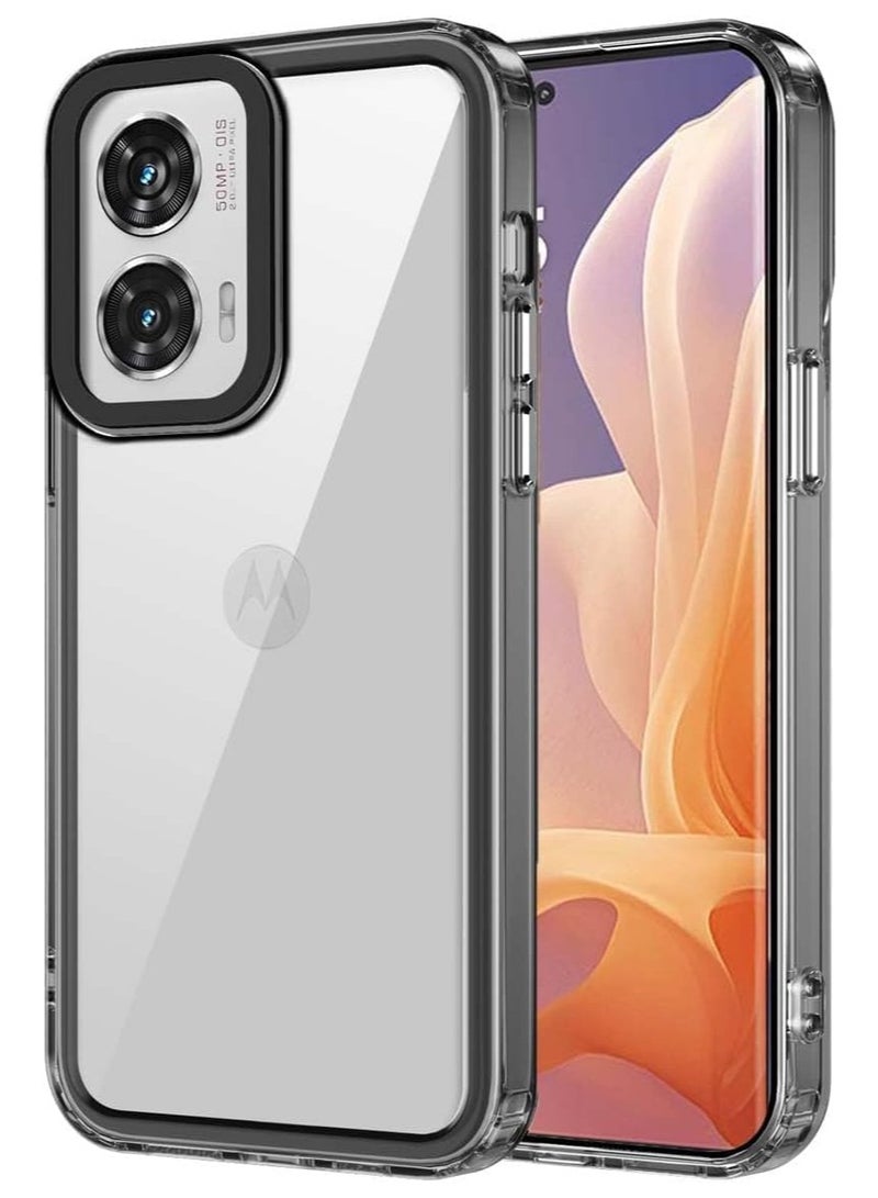 Compitable with Motorola G85 5G Case, Crystal Clear Slim Hybrid Hard Back and TPU Rubber Grip Rim Bumper Skin Shockproof Cover for Moto G85 - Image 1