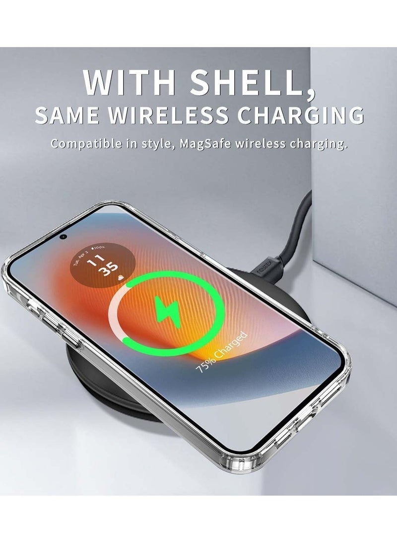 Compitable with Motorola G85 5G Case, Crystal Clear Slim Hybrid Hard Back and TPU Rubber Grip Rim Bumper Skin Shockproof Cover for Moto G85 - Image 2