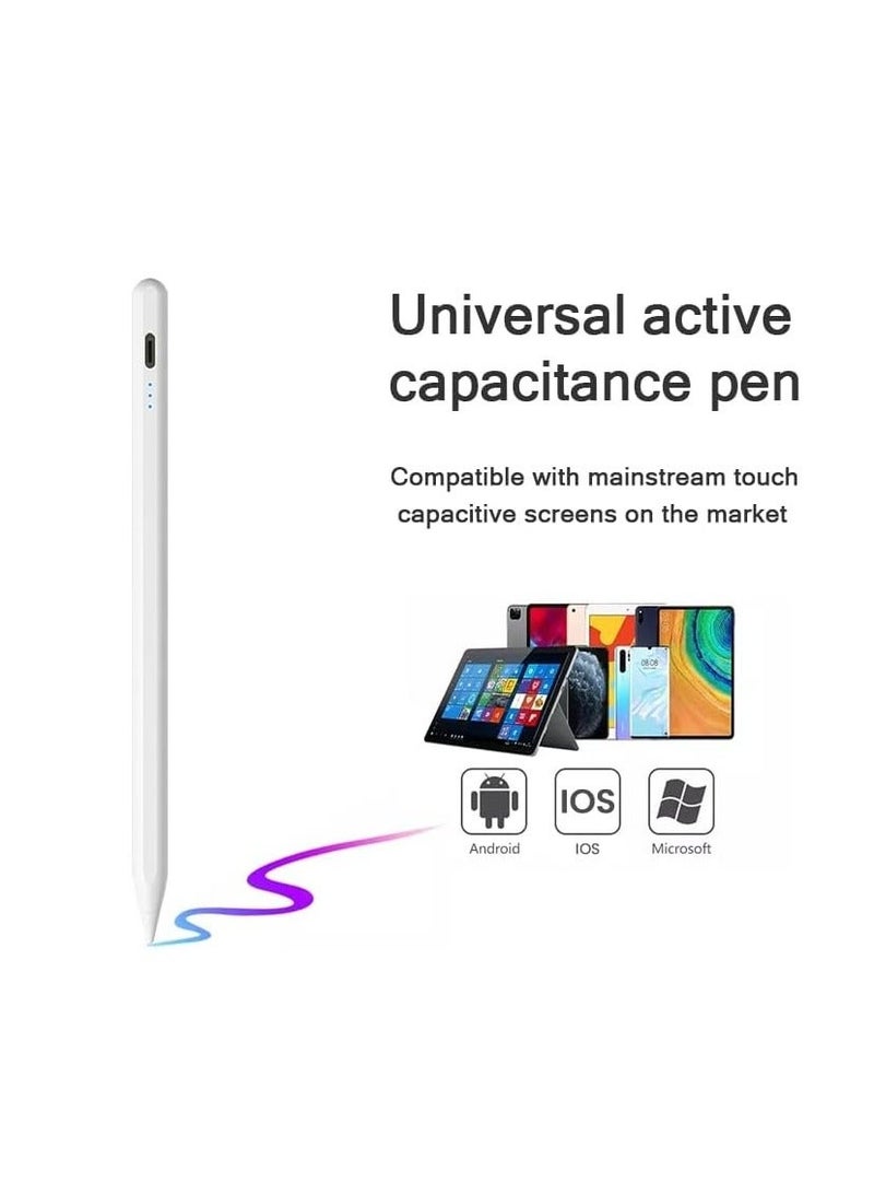 قلم ستايلس عالمي لشاشات اللمس – متوافق مع أجهزة iOS وأندرويد (آيباد، آيفون، لابتوب، تابلت) – مثالي للرسم والكتابة اليدوية – أبيض - Image 2
