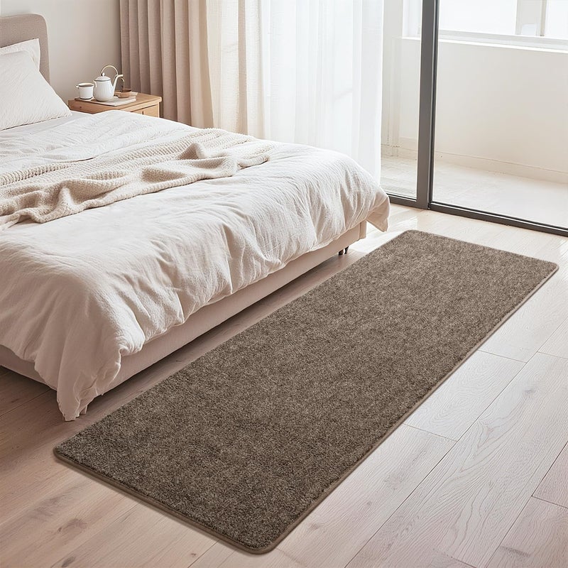 HQAYW 2x6 Soft Runner Rug for Hallways, Thickened Memory Foam Small Throw Bedside Rugs for Bedroom Living Room, Indoor Low Pile Washable Non Slip Carpet for Teens Kids Nursery Dorm Decor, Brown - Image 4