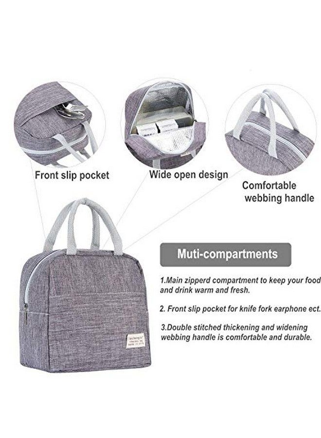 MINI LOP Small Lunch Bags For Women And Men Kids Insulated Cooler Lunch Tote Bag Reusable Lunch Box Kids For Back To School, Work, Office(Grey) - Image 4