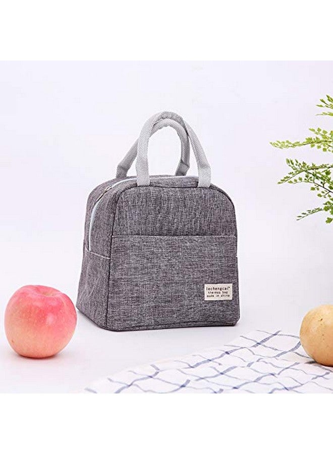 MINI LOP Small Lunch Bags For Women And Men Kids Insulated Cooler Lunch Tote Bag Reusable Lunch Box Kids For Back To School, Work, Office(Grey) - Image 5