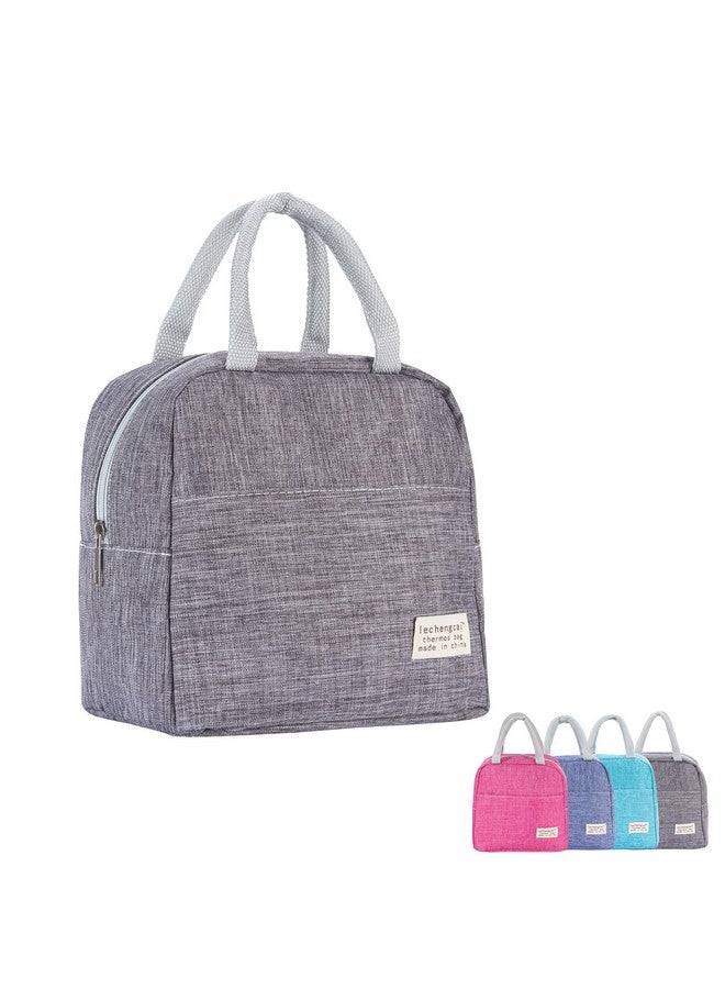 MINI LOP Small Lunch Bags For Women And Men Kids Insulated Cooler Lunch Tote Bag Reusable Lunch Box Kids For Back To School, Work, Office(Grey) - Image 1