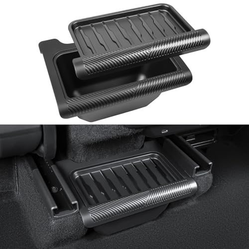 KUNIST 2026 New Model Y Juniper Backseat Trash Can Organizer TPE Storage Box with Anti-Slip Lid Cover Underseat Storage Tray for 2025-2026 Tesla Model Y Juniper Accessories - Image 1