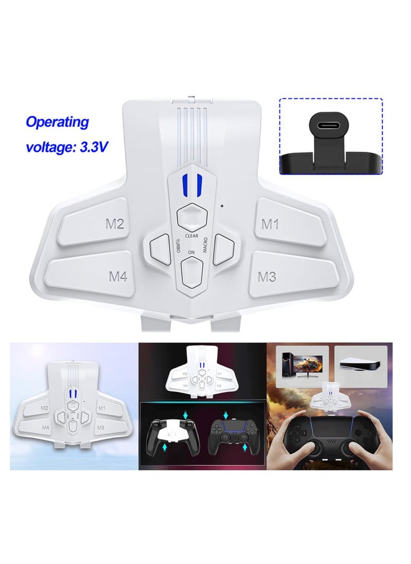 SYOSI - Back Button for PS5 Controller, Back Extension Buttons DIY Kits for PS5 DualSense Controller, PS5 Back Clip Button Programmable and Turbo (White) - Image 1