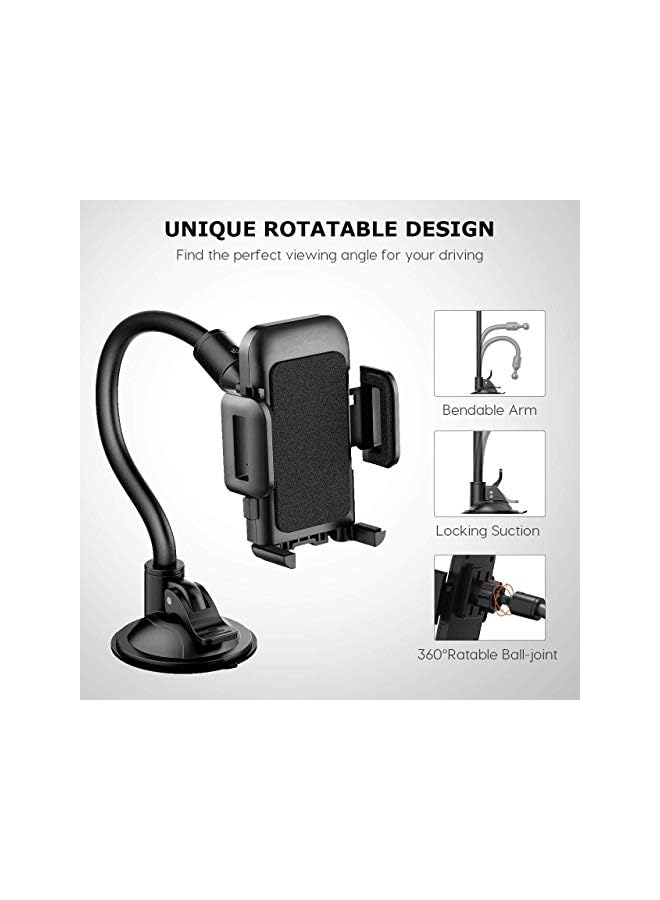 Green Tiger Cell Phone Holder for Car, Windshield Long arm Car Phone Mount with One Button Design and anti-Skid Base Car Holder for iPhone - Image 3