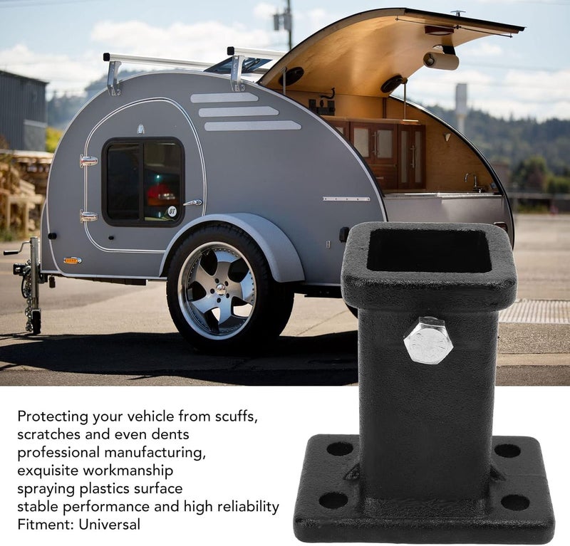 woobles Trailer Receiver Tube, 2in Bolt On Receiver Tube Trailer Hitch Receiver Adapter Moulded Steel Hitch Receiver Tube Universal for Pickup Trucks - Image 2