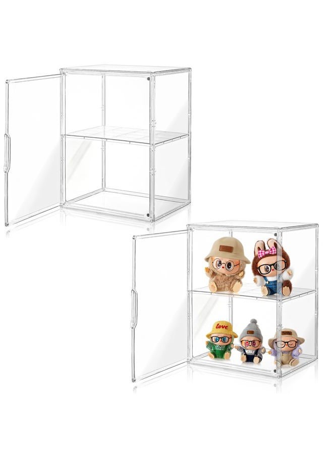 Amllas Acrylic Display Case for Collectibles, Clear Acrylic Display Box with 3 Adjustable Layers and Magnetic Door, Stackable Clear Storage Box/Bins for Figures,Lego, Book - Image 1