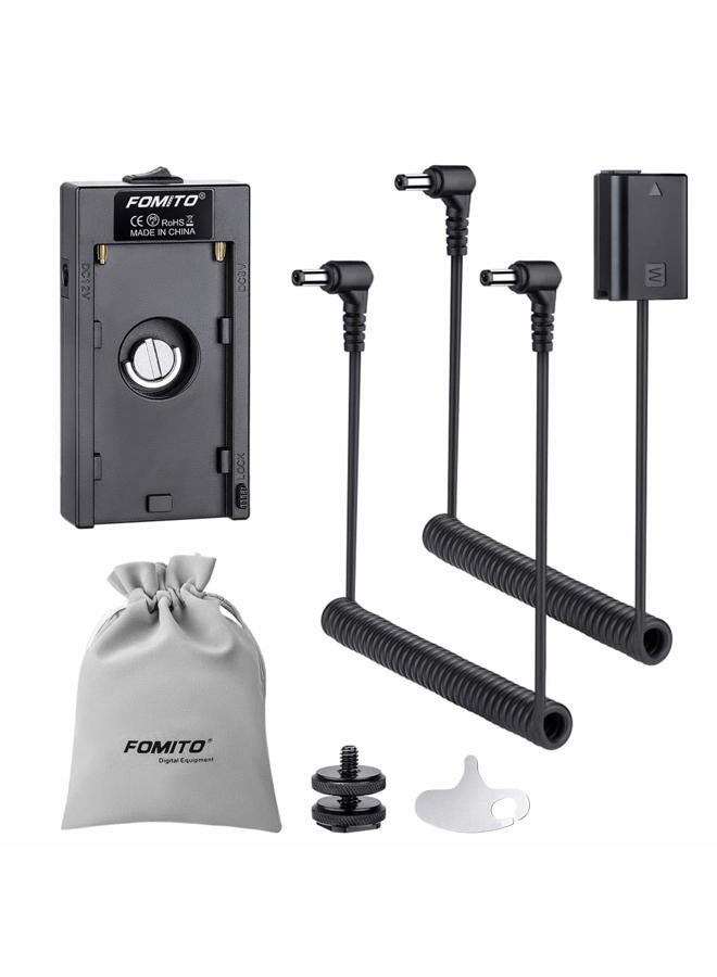 Fomito NP-F970 F960 F750 F770 F550 Battery Adapter Replacement ACPW20 Power Adapter Conveter to FW50 Dummy Battery for Sony A7 A7II A7R A7RII A7S A7S2 A7M A7M2 A6500 A6000 A5100 A3000 NEX5 DSC-RX10 - Image 1