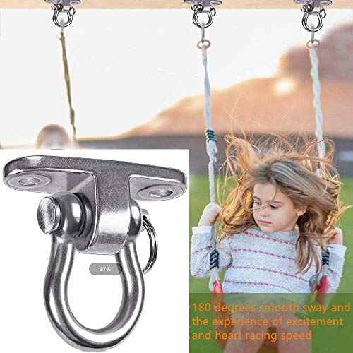 Dakzhou 2-Pack Stainless Steel Swing Hangers,Slient Bearing Swing Hanger, Anti-Rust Heavy Duty 180° Rotary Swing, 1500LB Wooden Yoga Hammock Chair, Sandbag Porch Swing - Image 5