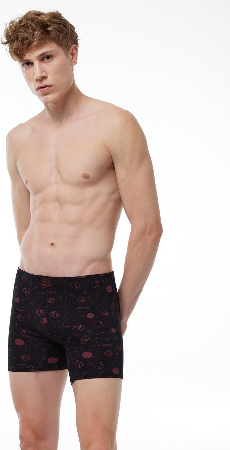 Malabadi Men's Patterned 8 Pack Modal Long Boxer 8 Pieces 8M250  - Image 2