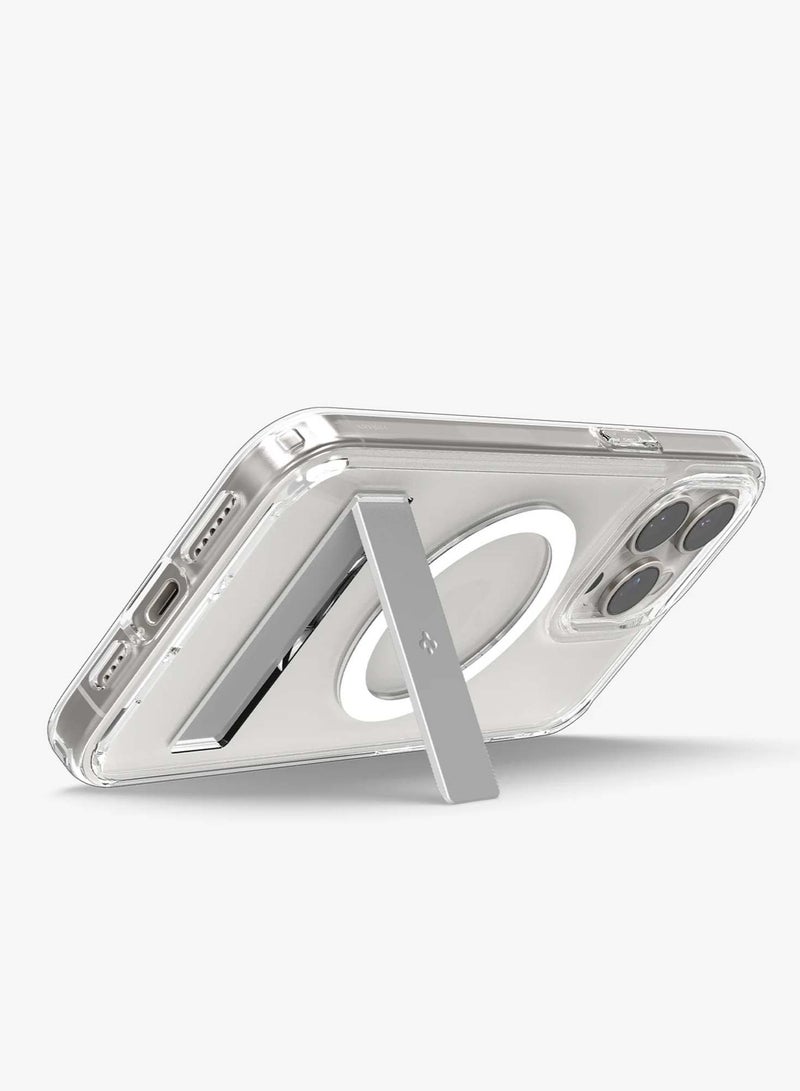 Techie iPhone 15 Pro Max Hybrid Transparent MagSafe Case With Built-in Kick Stand, Anti-Yellow Shockproof Transparent Back Cover case for iPhone 15 Pro Max Spigene Series. - Image 2