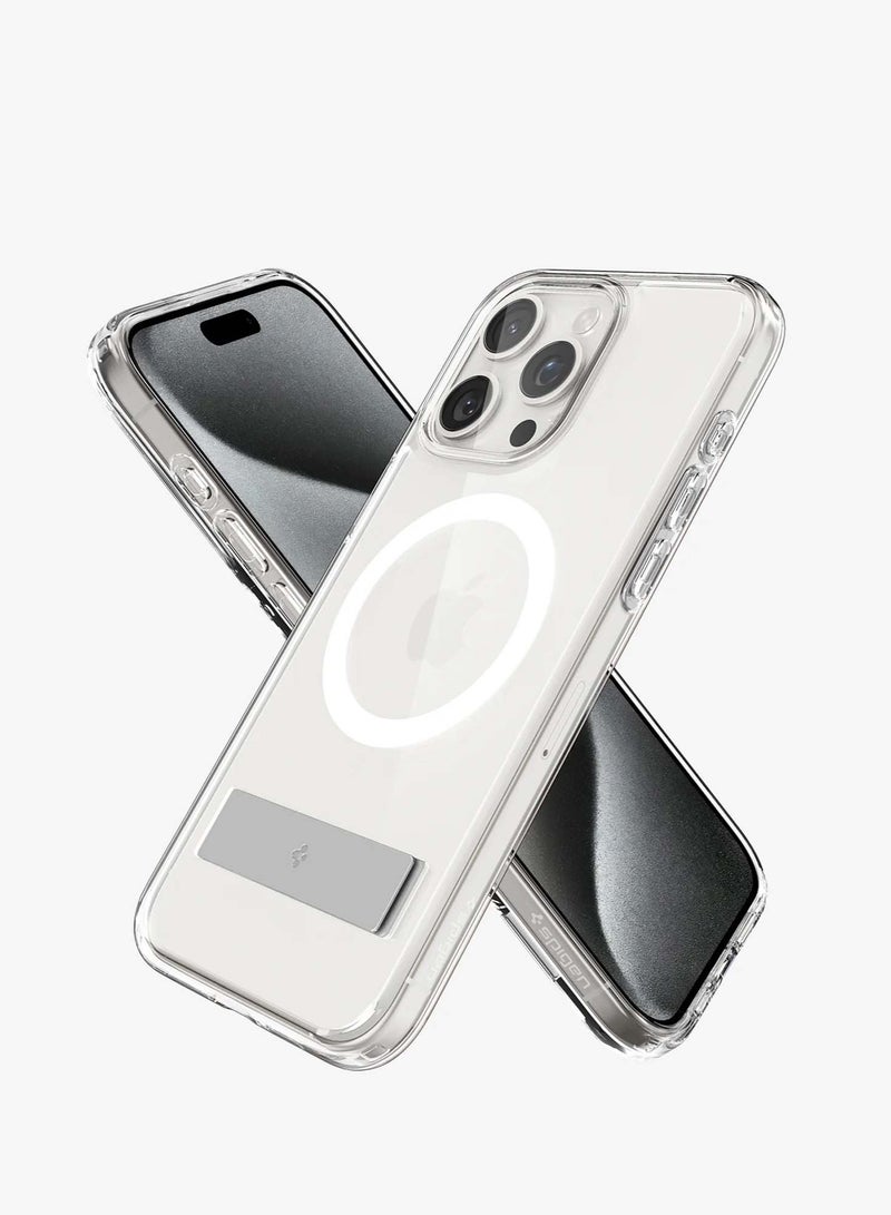 Techie iPhone 15 Pro Max Hybrid Transparent MagSafe Case With Built-in Kick Stand, Anti-Yellow Shockproof Transparent Back Cover case for iPhone 15 Pro Max Spigene Series. - Image 4