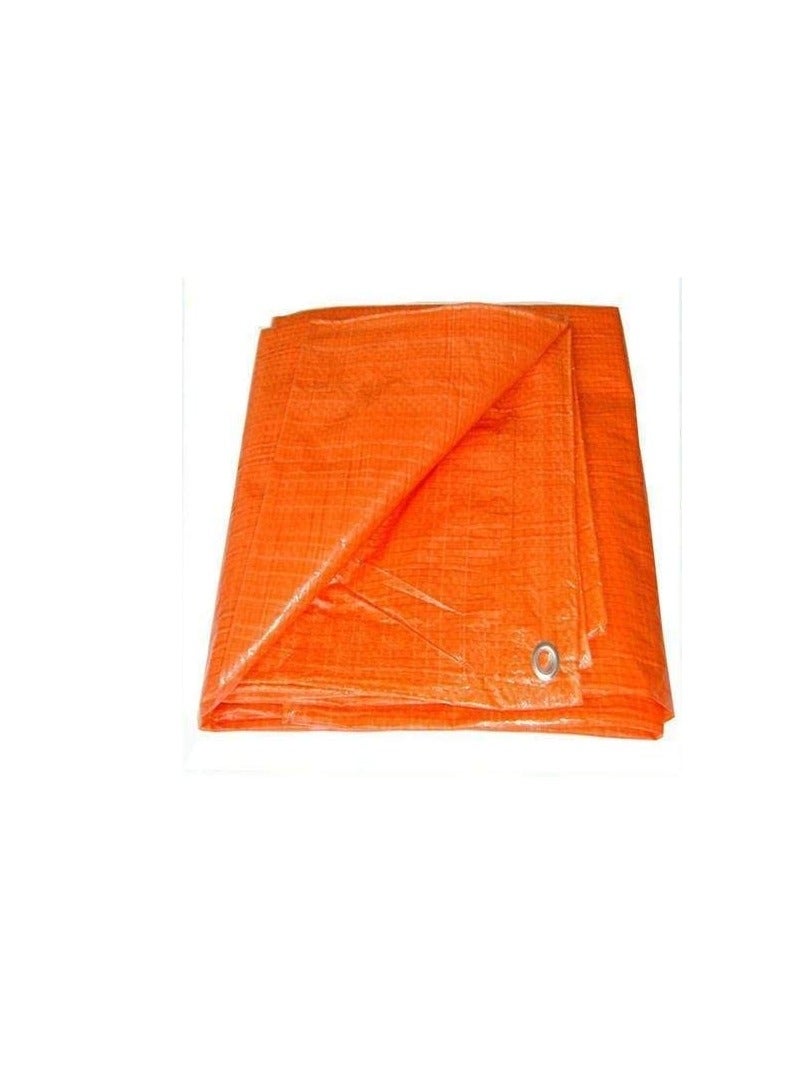 Waterproof Ground Cover Tent Shelter Dust-proof Rain Cover Tarpaulin Sheet (18 x 24, ORANGE) - Image 1
