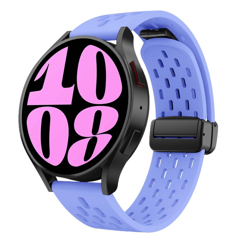 Adjustable Silicone Sport Smartwatch Band Compatible with Samsung Galaxy Watch 6 with Fit Soft Strap and Quick Daily Replacement Purple - Image 1