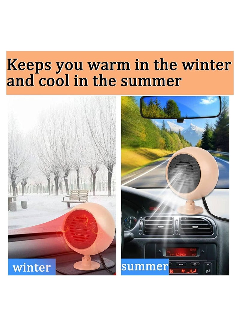 McDou Car Portable Heater Plugged into Cigarette Lighter Car Heater and Cooling Fan （Pink） - Image 2