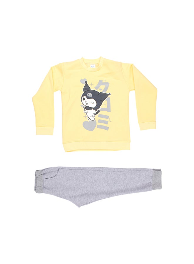 Papillon Girl Melton Printed Winter Pajama Set