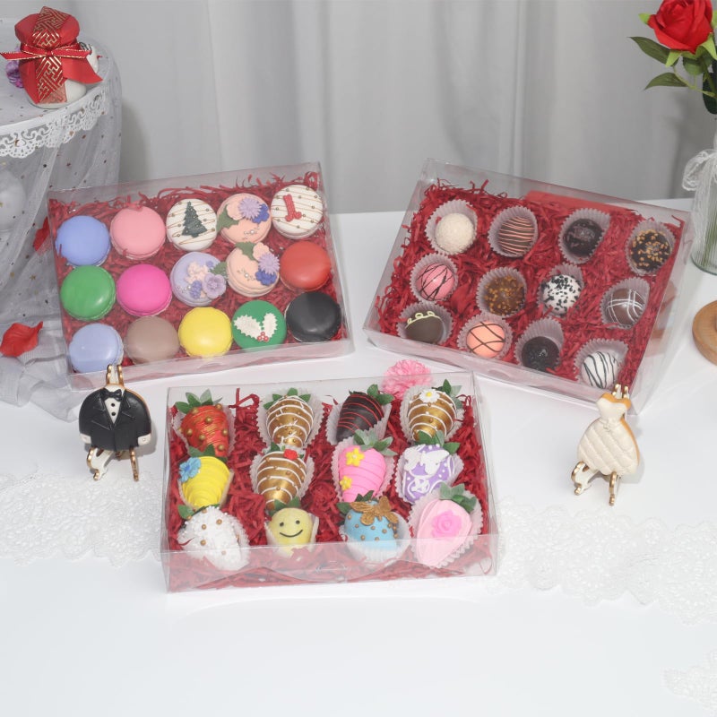 RomanticBaking 10PCS 10x7x2 inches Clear Bakery Boxes for Strawberry,Cookies, Macaron,Gift Treat Boxes for Party Favors - Image 5