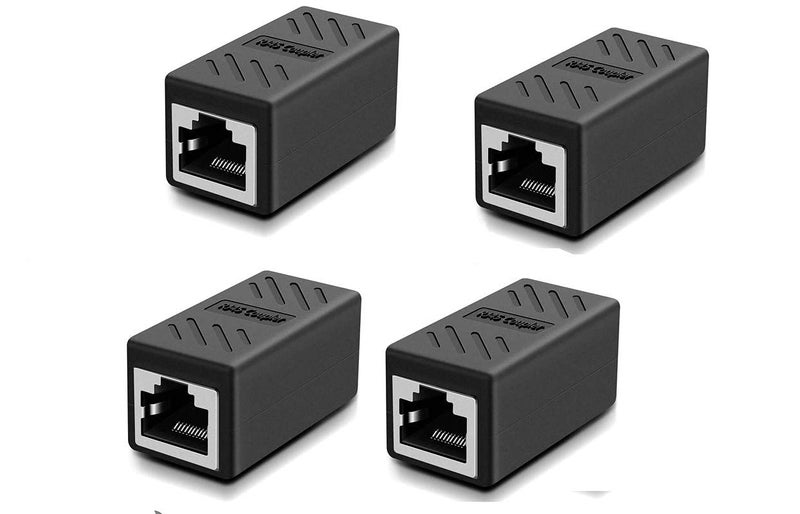 Sado موصل Sadow Shielded 8p8c RJ45، محول تمديد كابل Ethernet ADSL، موصل أنثوي إلى أنثوي، متوافق مع كابل Cat7 Cat6 Cat5e (عبوة من 4) - Image 1