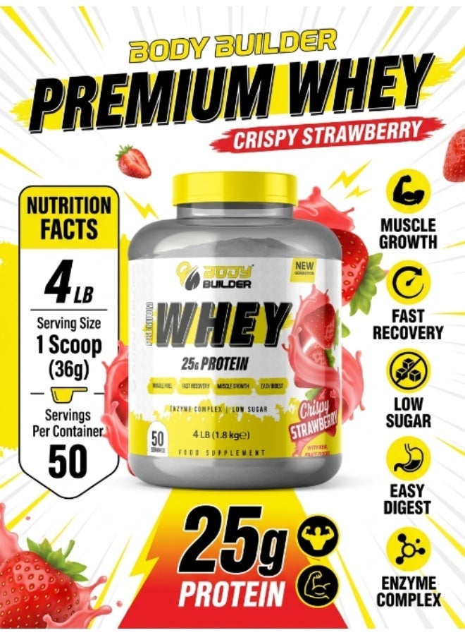 Body Builder Premium Whey Protein Crispy Strawberry 4lbs