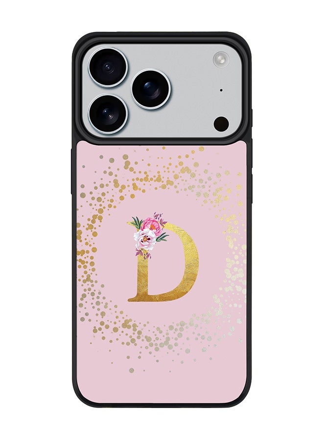 Stylizedd iPhone 17 Pro Case, [Compatible with MagSafe] Slim Magnetic cover Phone Case iPhone 17 Pro -Custom Monogram Floral - D  (Pink ) - Image 1